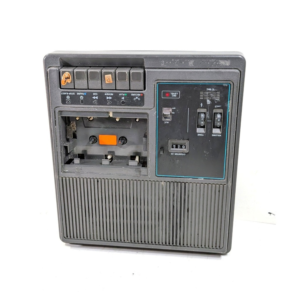 Bell & Howell 3181A Portable Cassette Tape Recorder Player Vintage Gray AC DC - Picture 9 of 9